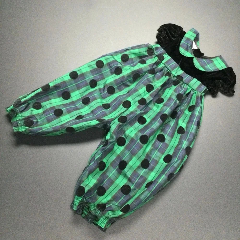 Girl's Blueberi Boulevard Jumpsuit 24M Green Black velvet